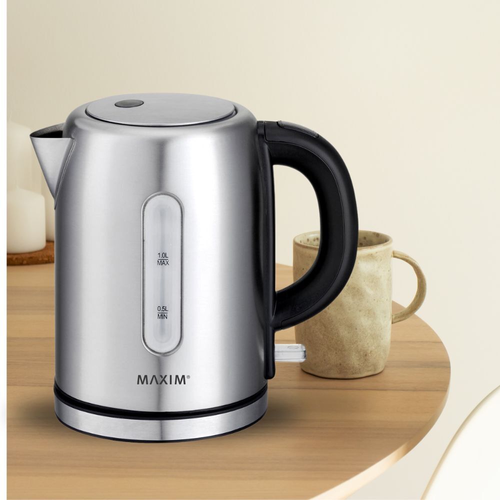 Maxim 1L Small Stainless Steel 2200W Electric Cordless Kettle Jug Water Boiler — image 3