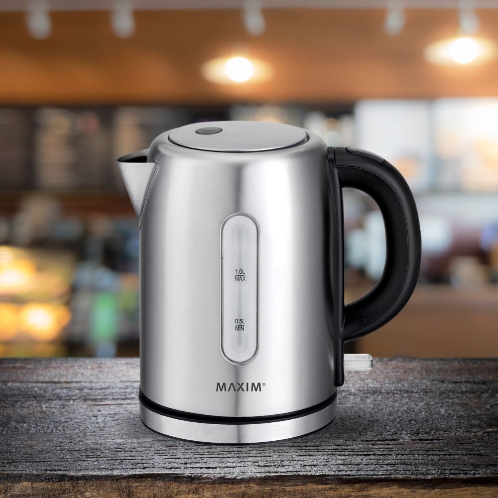 Maxim 1L Small Stainless Steel 2200W Electric Cordless Kettle Jug Water Boiler — image 2