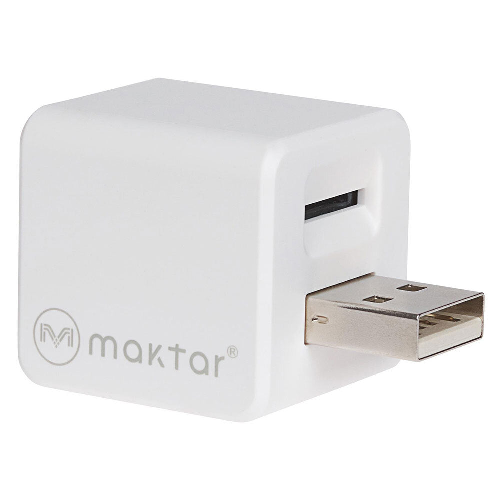 Maktar Qubii Maktar Mkpq-w Qubii 5V Auto Backup Data/USB Charger f/ Apple iPhones/iPad White