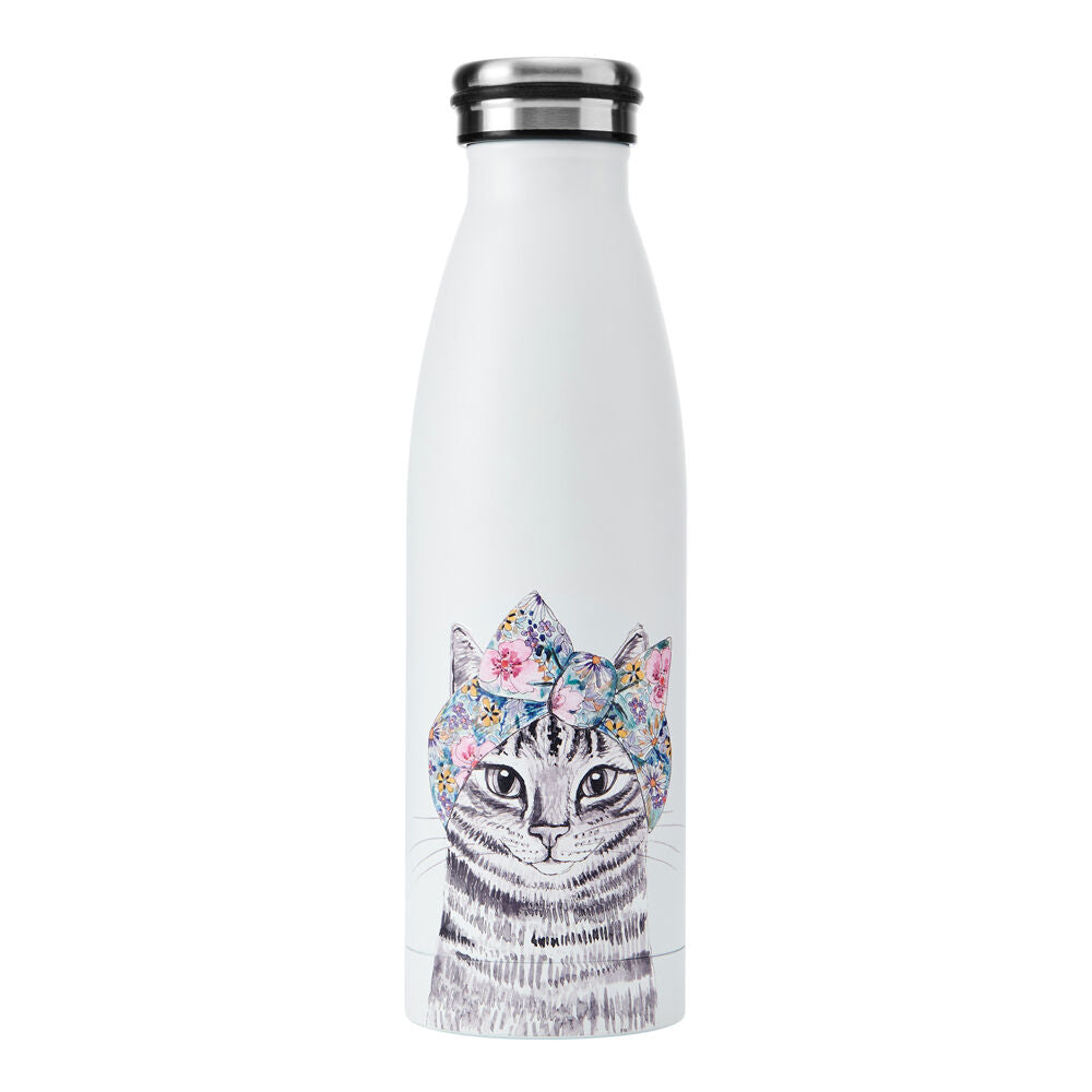 Mikasa x Tipperley Hill 500mL Cat Themed Sleeved Insulated Water Bottle