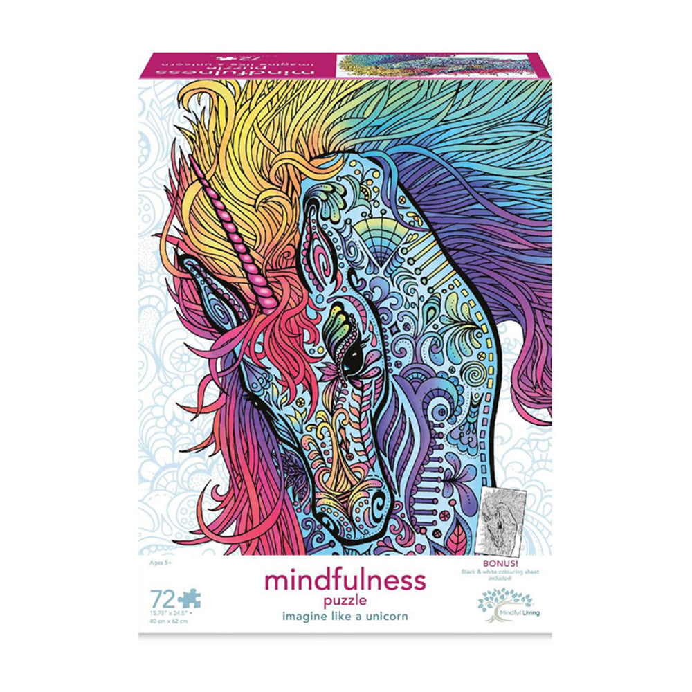 Mindful Living 62x40cm Kids Imagine like a Unicorn Puzzle Jigsaw Game 5+ (72 Pieces)