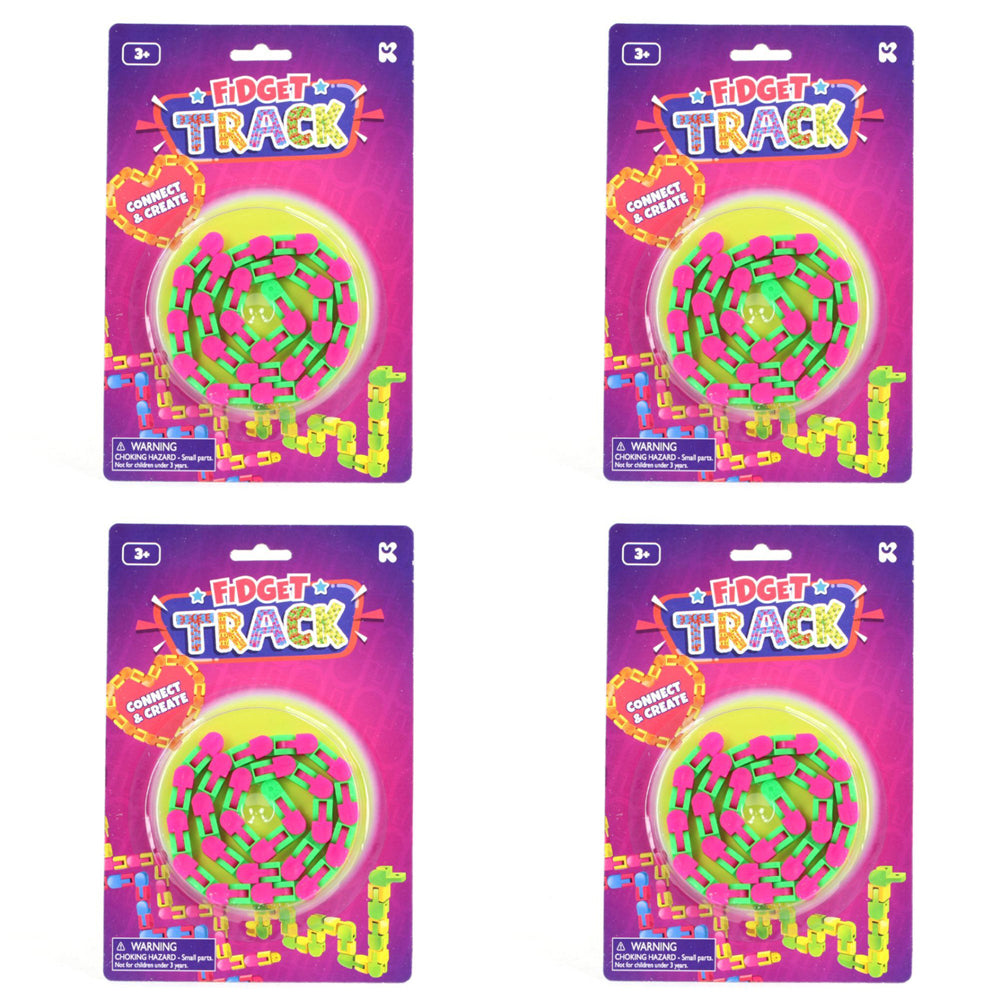 Pocket Money Fun Fidget Track Kids/Children Sensory Tactile Twist Play Toy 3+ (4 Pack)