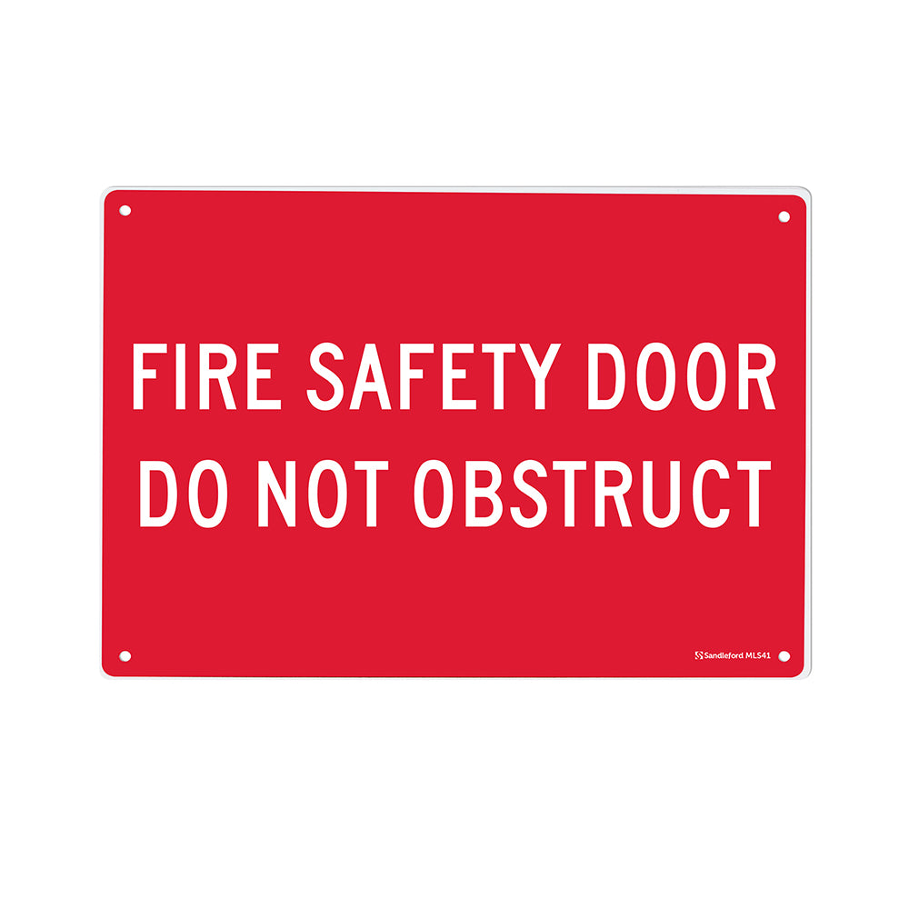 Sandleford Fire Safety Door Sign 450x300x1mm Polypropylene