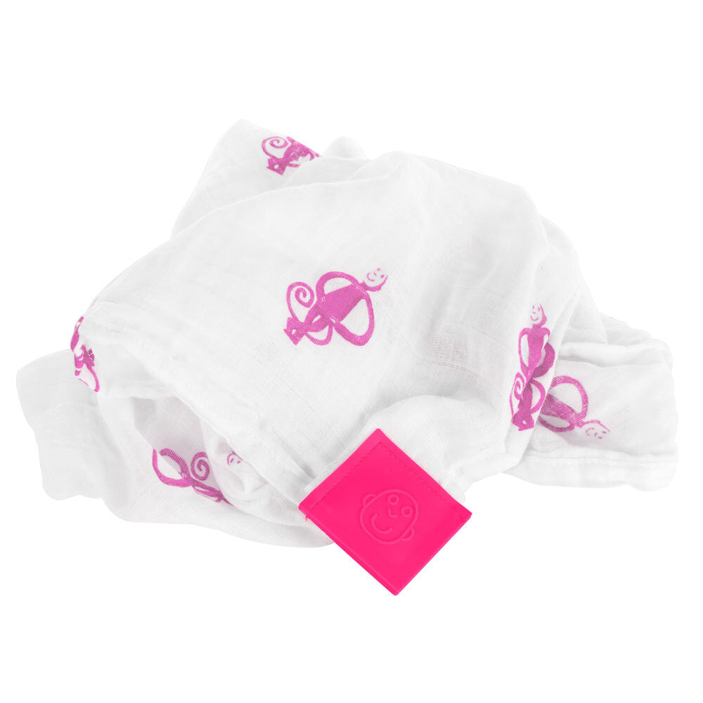 Matchstick Monkey 120cm Organic Cotton Muslin Swaddle Baby/Child Blanket PNK (2 Pieces) — image 2