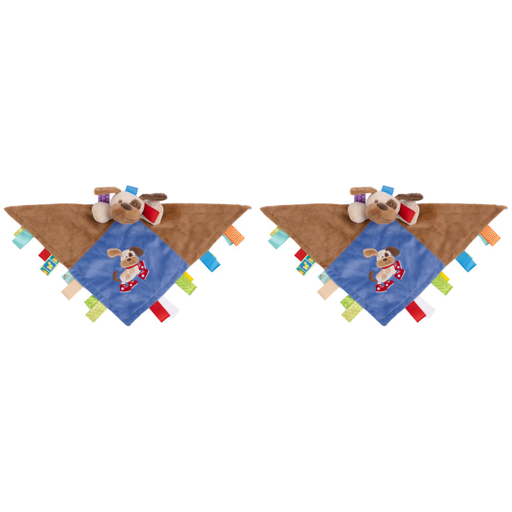Mary Meyer Taggies Buddy Dog Character Plush Blanket 33x33cm Baby Toy 0+ (2 Pack)