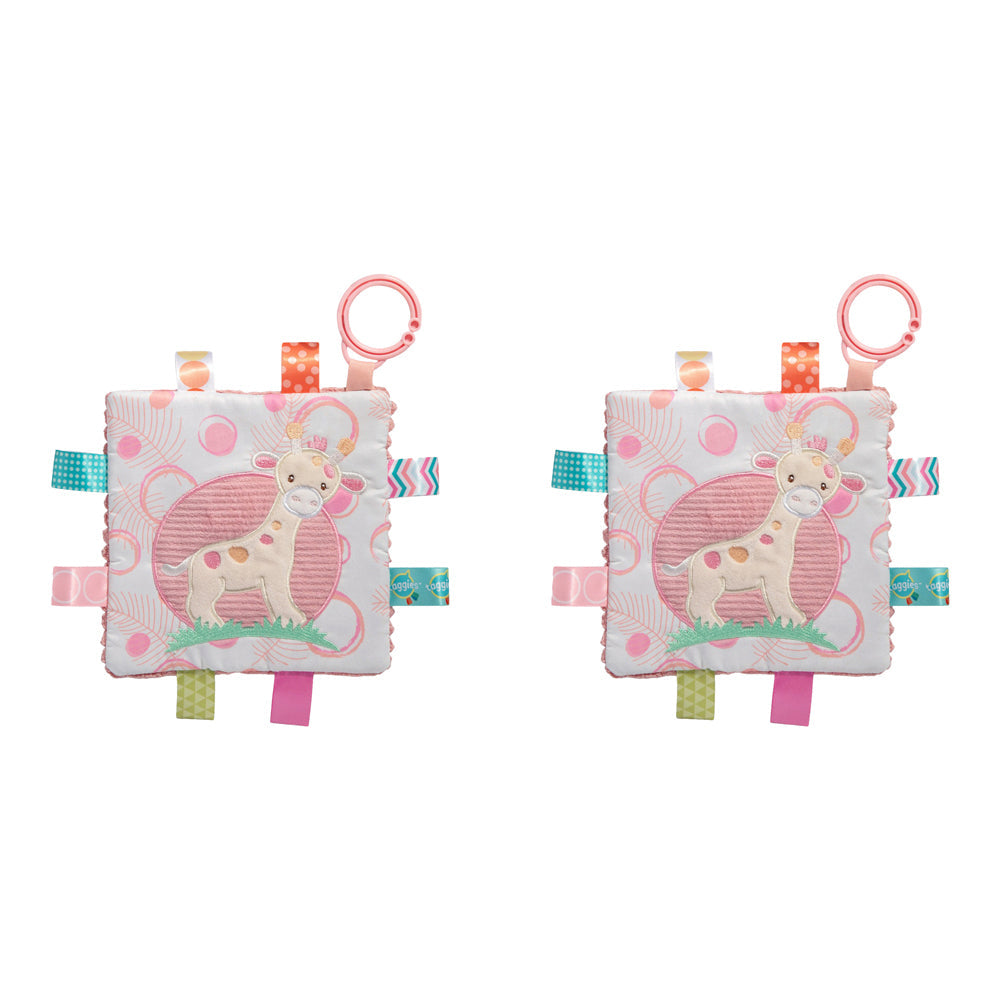 Mary Meyer Taggies Tilly Giraffe Crinkle Me Toy 16.5cm Kids 0+ Pink (2 Pack)