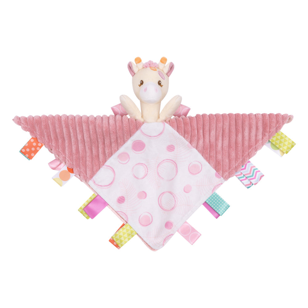 Mary Meyer Taggies Giraffe Character 33x33cm Plush Blanket Kids 0+ Toy Pink