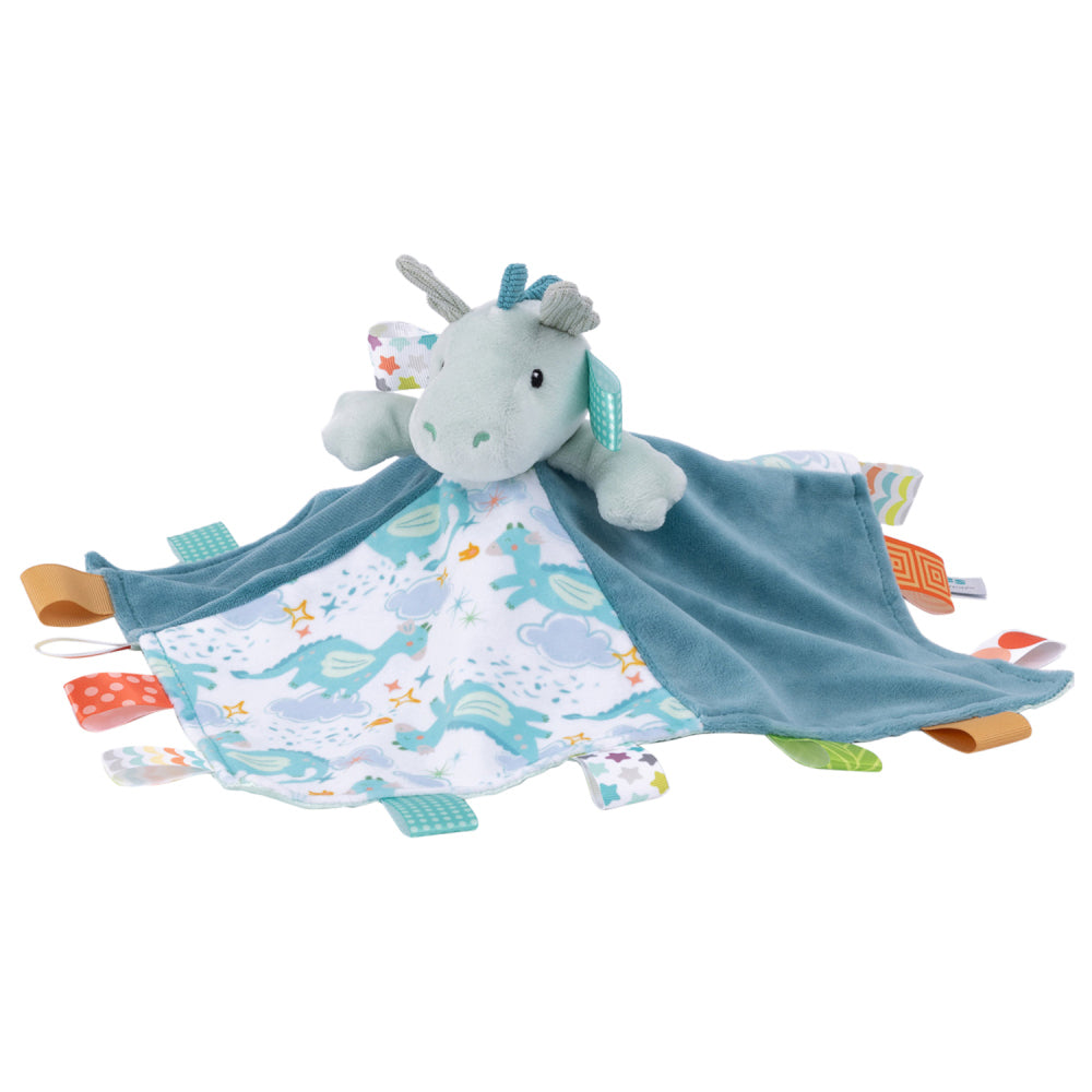 Mary Meyer Taggies Drax Dragon 33x33cm Plush Blanket Kids 0+ Toy Blue (2 Pack) — image 3