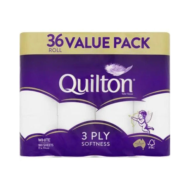 Quilton 180-Sheet Softness Tissue Roll 3-Ply White Toilet Paper (36 Pieces) — image 2