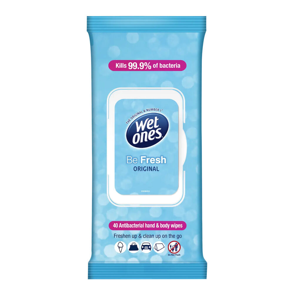 Wetones Fresh Original Travel Surface Cleaning Wipes Antibacterial (40 Pieces)