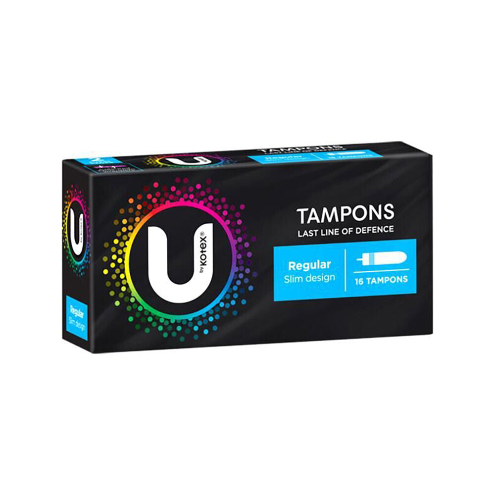 U BY Kotex Womens Slim Size Feminine Hygiene Tampons Pack Regular (16 Pieces)
