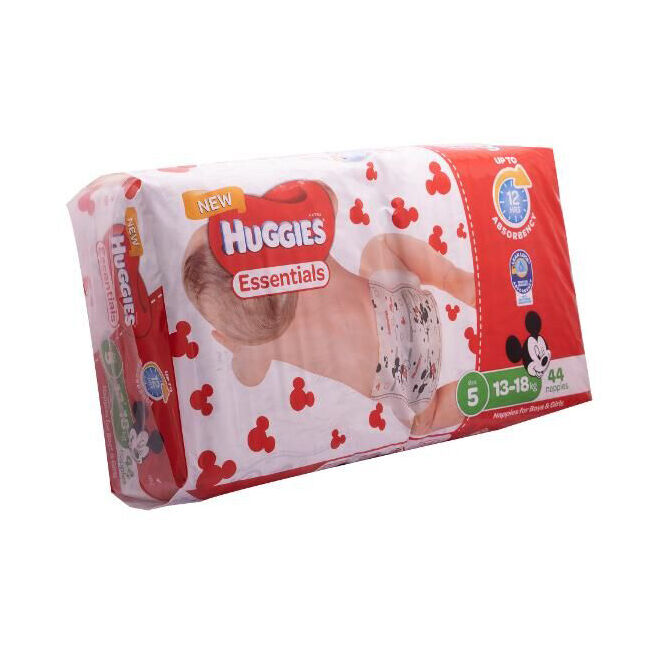 Huggies Essentials Mickey Walker Absorbent Size 5 Disposable Nappies (44 Pieces)