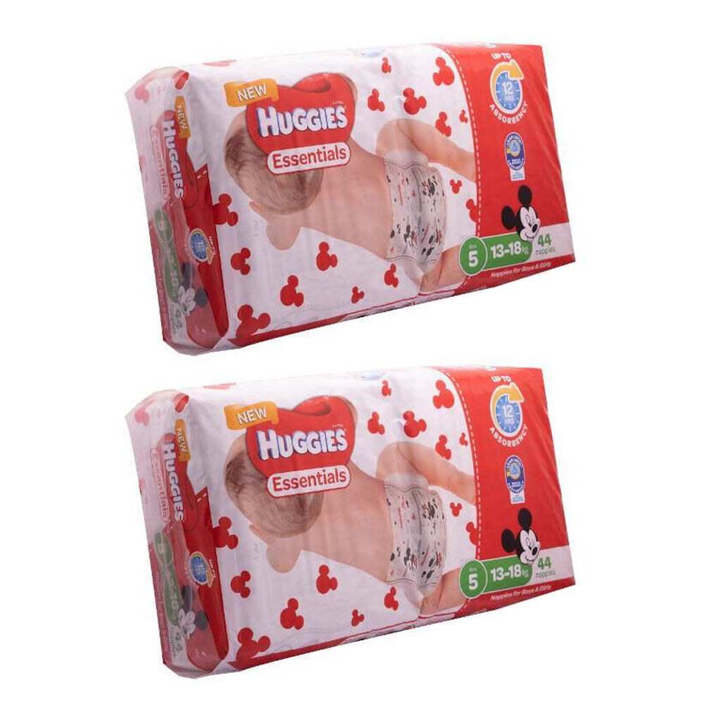 Huggies 44pc Huggies Essentials Mickey Walker Absorbent Size 5 Disposable Nappies (2 Pack)