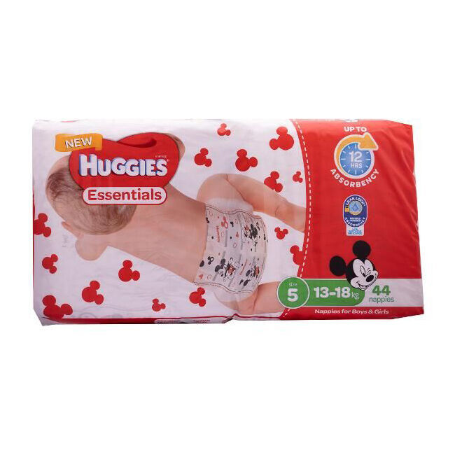 Huggies 44pc Huggies Essentials Mickey Walker Absorbent Size 5 Disposable Nappies (2 Pack) — image 3