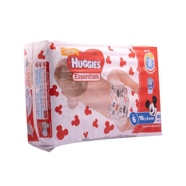 Huggies 44pc Huggies Essentials Mickey Walker Absorbent Size 5 Disposable Nappies (2 Pack) — image 5