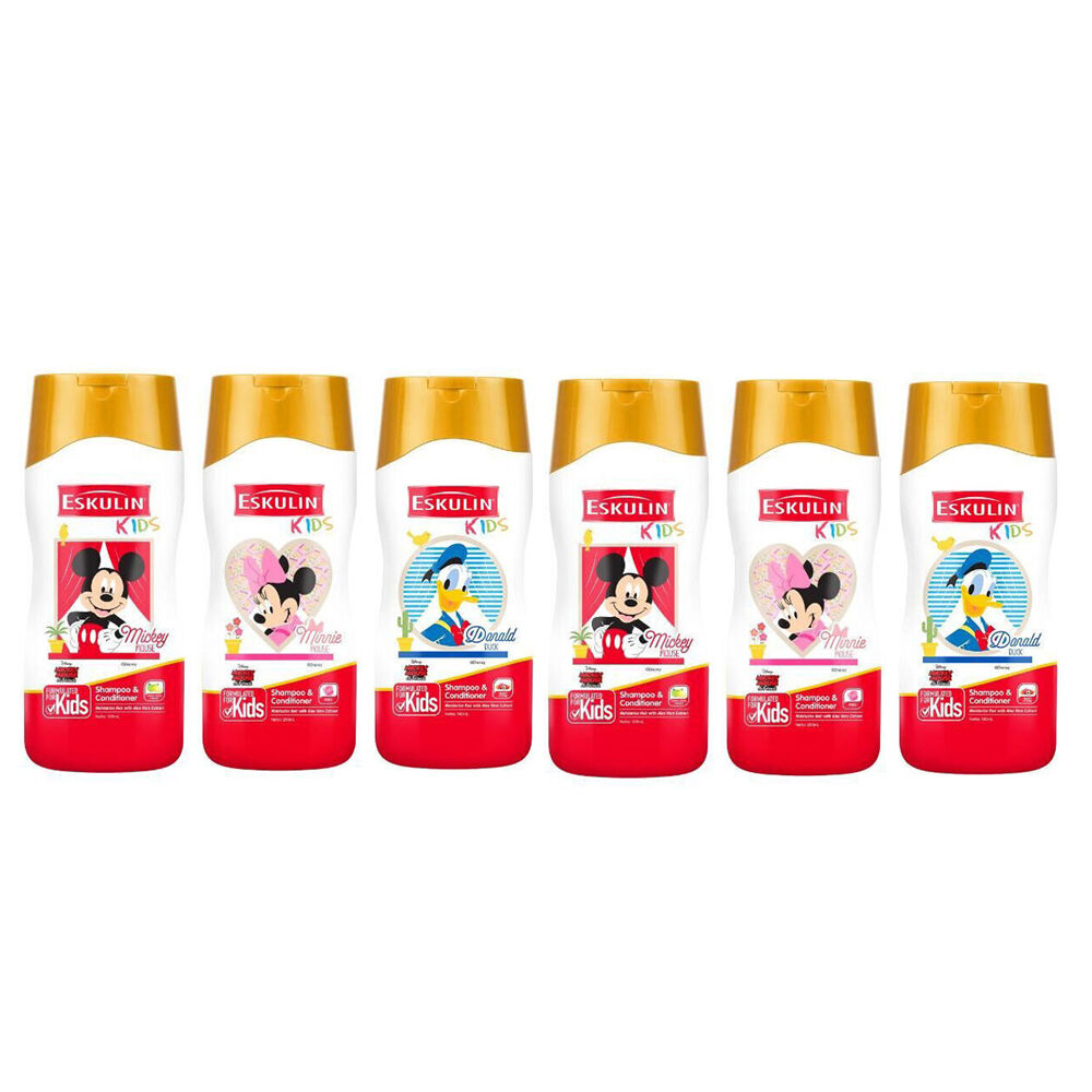 Disney Eskulin Kids 2 in 1 Shampoo & Conditioner 200ml Assorted Hair Care (6 Pack)