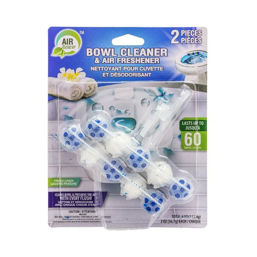 Air Fusion 2pc Fusion Toilet Bowl Cleaner & Air Freshener Odour Eliminator Fresh Linen (12 Pack) — image 2