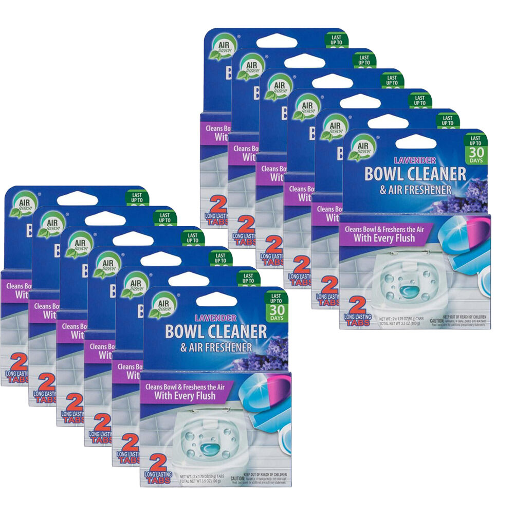 Air Fusion 2pc Air Fusion Toilet Bowl Cleaner & Air Freshener Odour Eliminator Lavender (12 Pack)