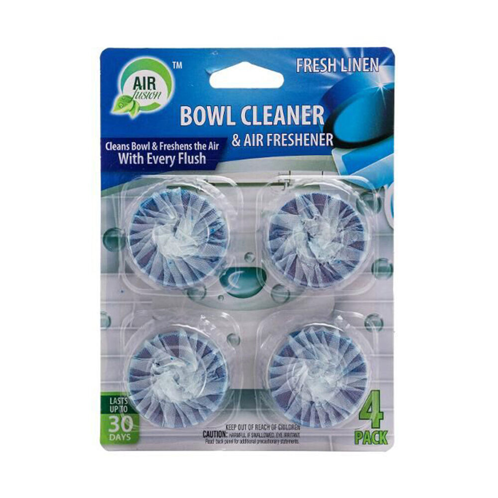 Air Fusion 4pc Air Fusion Toilet Bowl Cleaner & Air Freshener Odour Eliminator Linen (12 Pack) — image 2