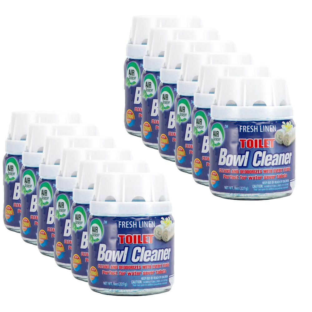 Air Fusion Toilet Bowl Cleaner Bathroom Odour Eliminator 227g Fresh Linen (12 Pack)