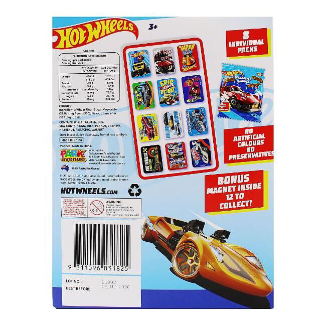 Hot Wheels Character Vehicle Shaped Cookies 200g Confectionery Snack (8 Pieces) — image 2