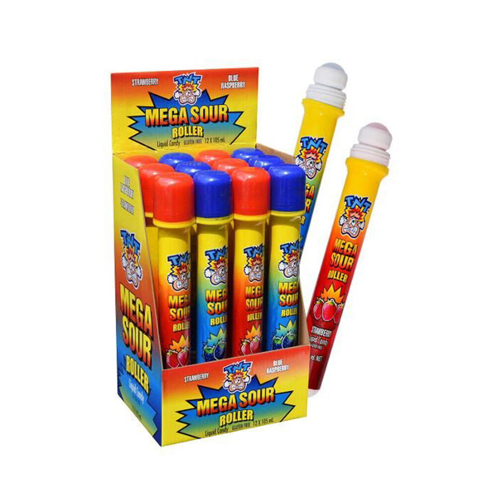 TNT Mega Sour Liquid Tongue Roller Candy Lollies 105ml Assorted (12 Pack)