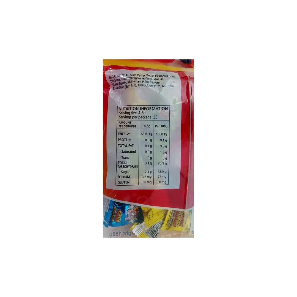 TNT Liquid Filled Sour Chews Variety Pack Candy Lollies 150g Assorted (12 Pack) — image 4