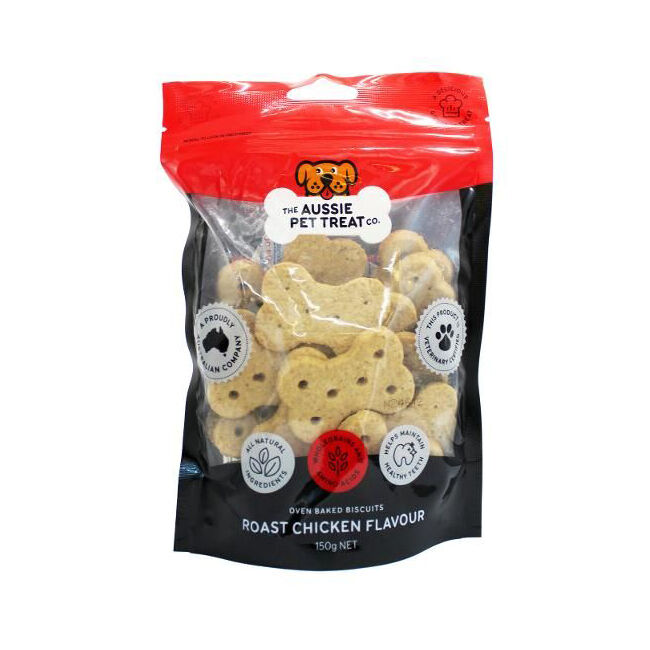 The Aussie Pet Treat CO Dog Biscuit Roast Chicken 150g Healthy Oven Baked