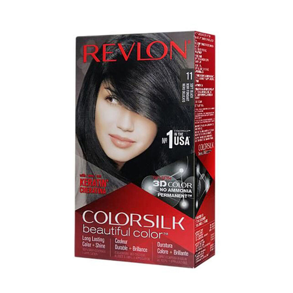 Revlon ColorSilk Permanent Hair Colour Dye Ammonia-Free 11 Soft Black (3 Pack) — image 2
