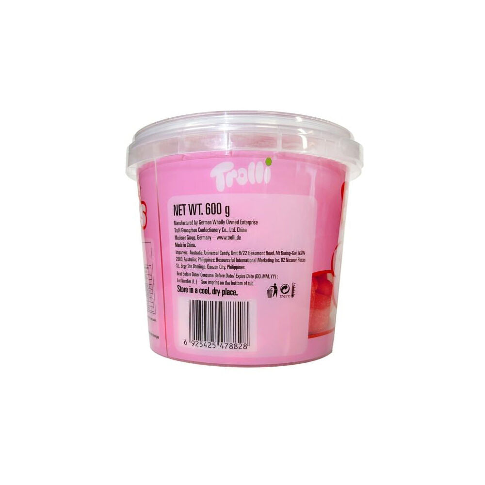 Trolli Strawberry Clouds Party-Size Bucket Chewy Candy Lollies 600g Red (3 Pack) — image 4