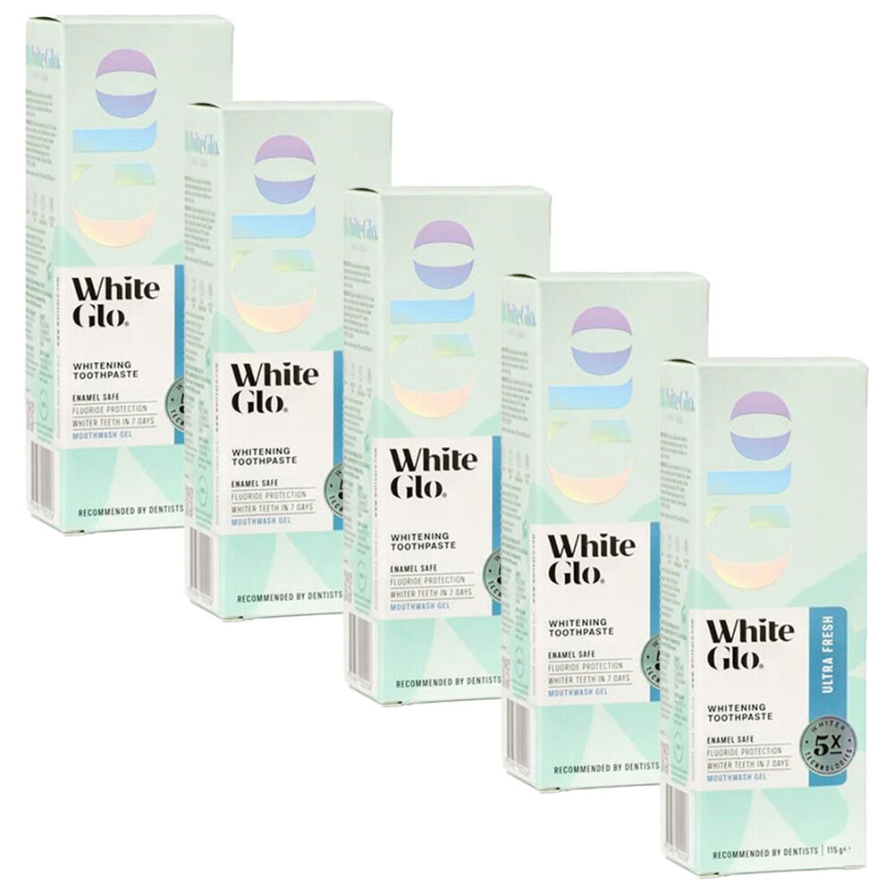 White Glo Enamel-Safe Ultra Fresh Dental Care Toothpaste 5x Whiter (5 Pack)