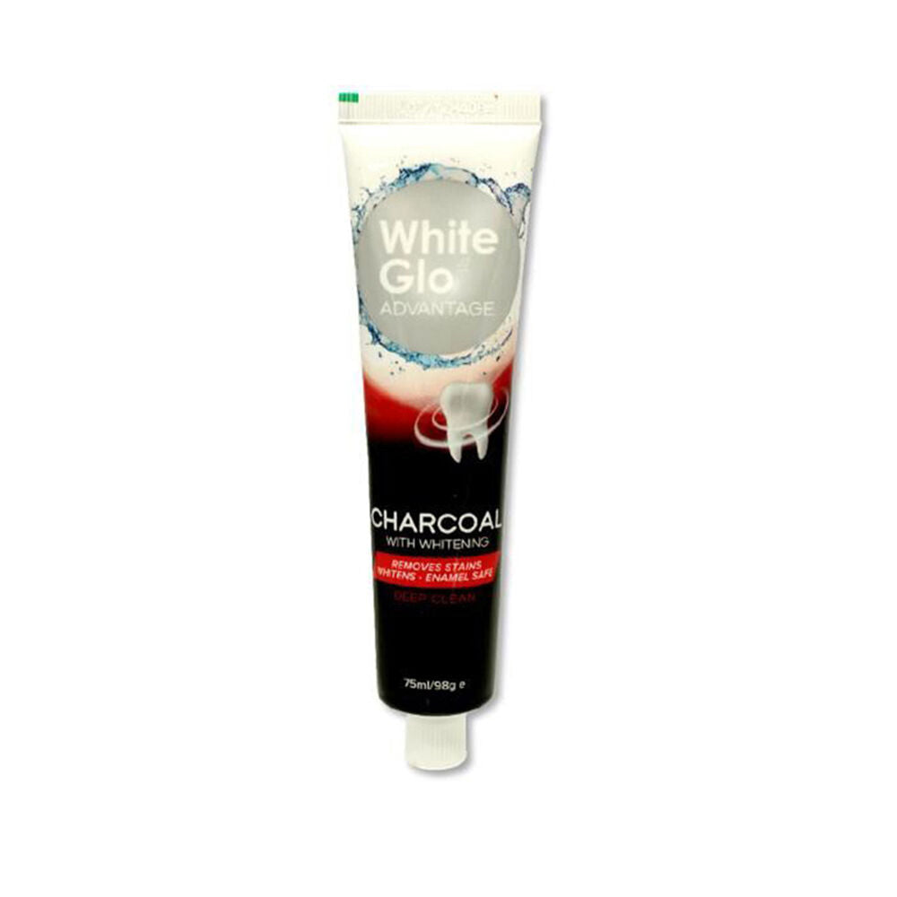 White Glo 98g Advantage Charcoal w/ Whitening Stain-Removing Toothpaste