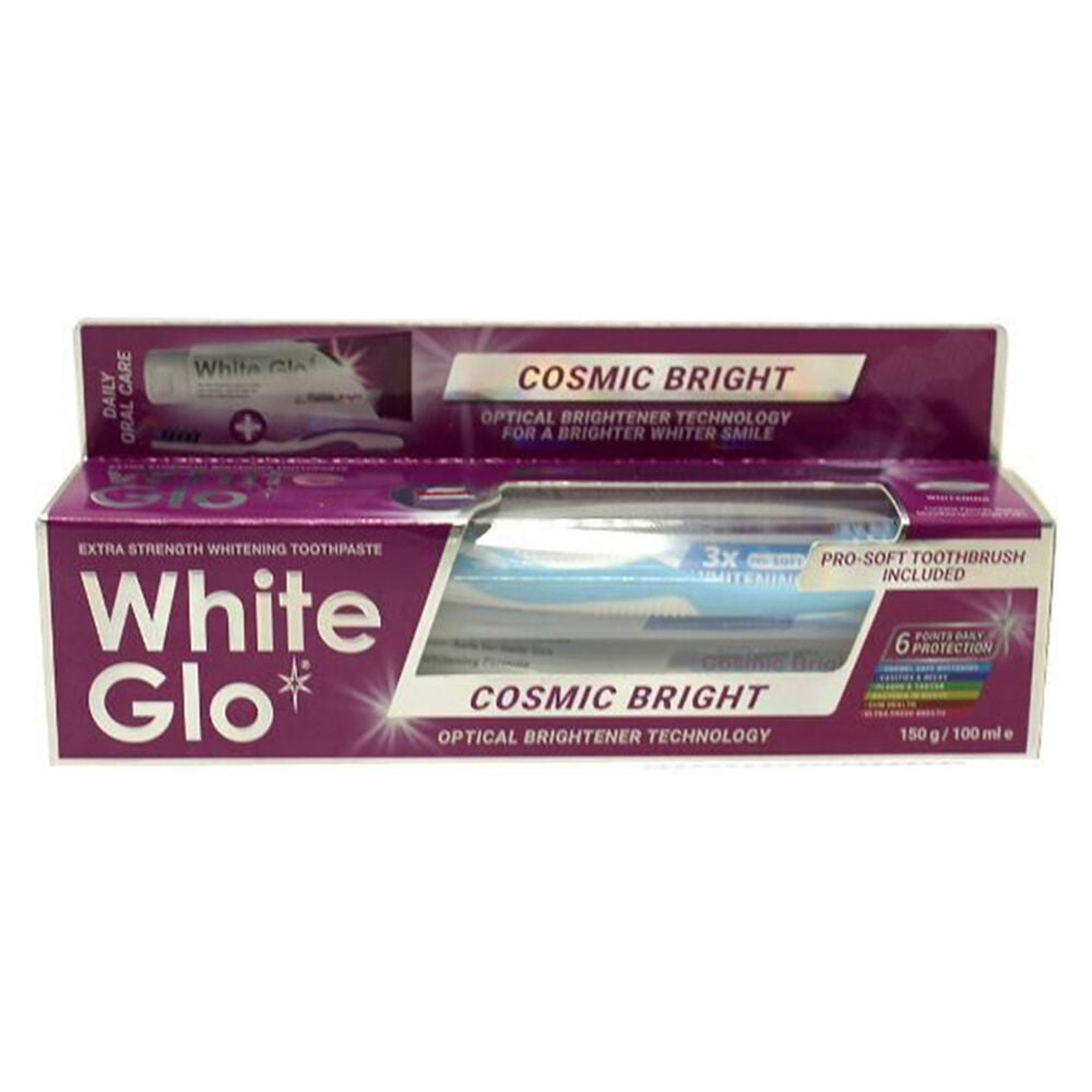 White Glo 2pc White Glo Whitening Toothpaste & Toothbrush Dental Care Set Cosmic Bright (6 Pack) — image 2
