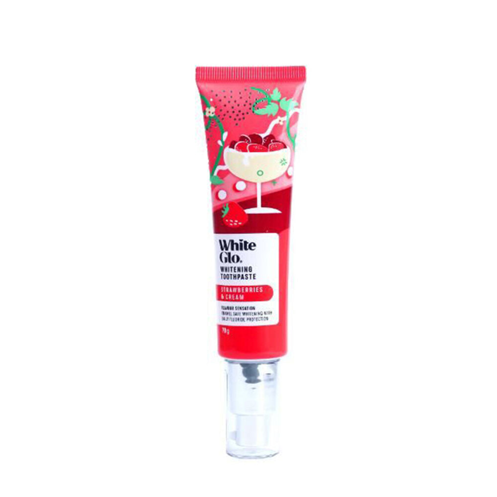 White Glo Flavoured Whitening Dental Toothpaste 70g Strawberries & Cream (5 Pack) — image 2