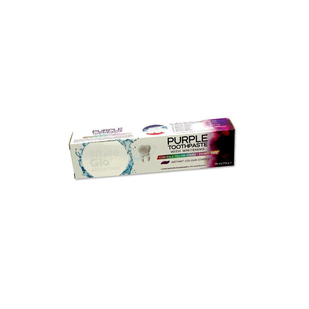 White Glo Advantage Purple w/ Whitening Dental Care Toothpaste 113g (6 Pack) — image 3