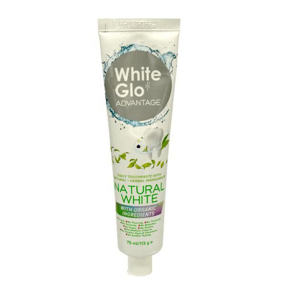 White Glo 113g Advantage Natural Organic Whitening Dental Care Toothpaste