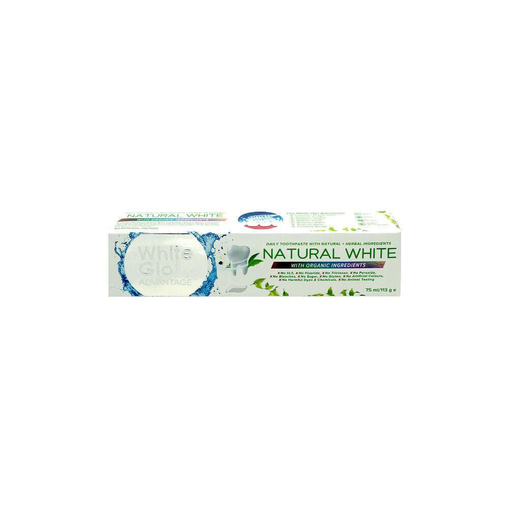 White Glo 113g Advantage Natural Organic Whitening Dental Care Toothpaste — image 2