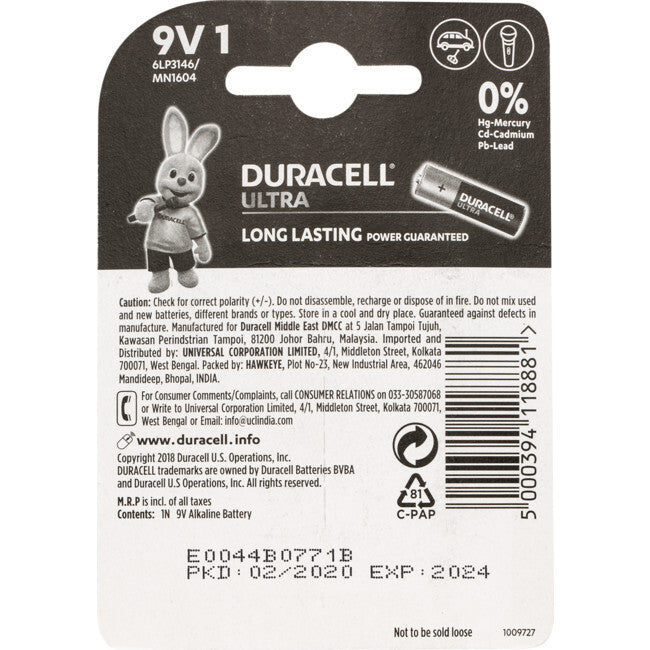 Duracell CopperTop 9V Alkaline Battery Multi Purpose for Clocks/Toys/Radios (3 Pieces) — image 3