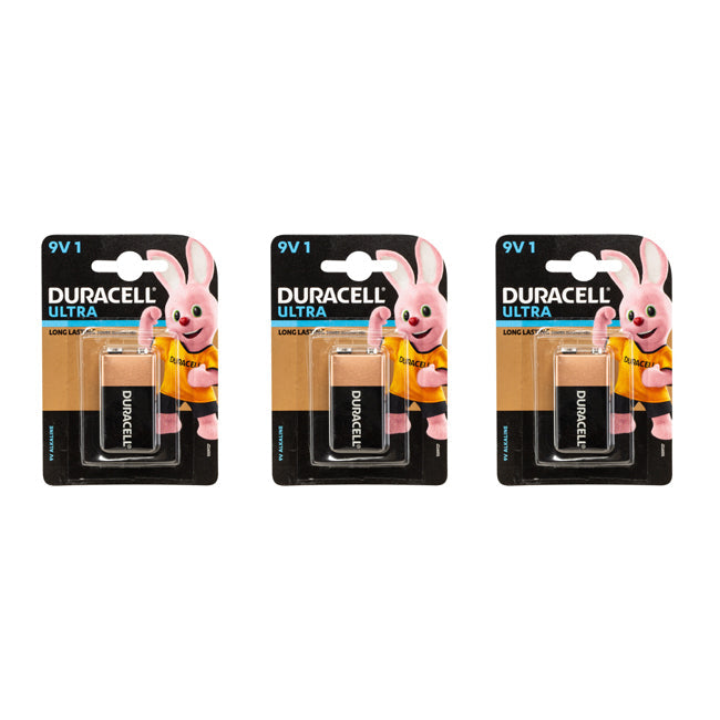 Duracell CopperTop 9V Alkaline Battery Multi Purpose for Clocks/Toys/Radios (3 Pieces)