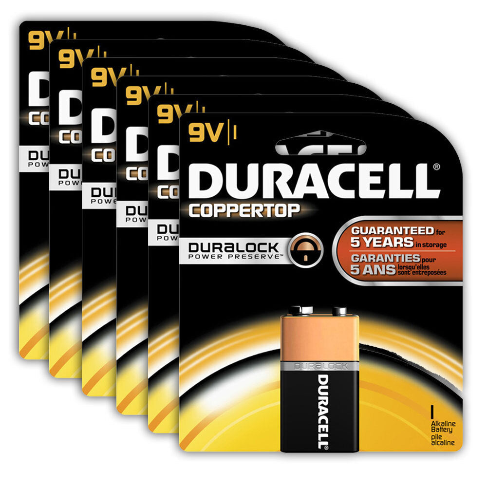 Duracell Genuine Duracell 9V Alkaline Coppertop Multi Purpose Battery 6LF22 (9 Volt) (6 Pack)