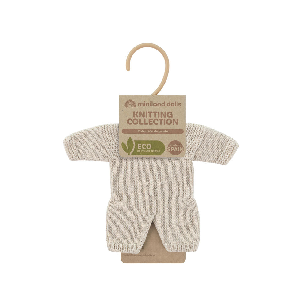 Miniland Linen Knitted Pyjamas 21cm Dress-Up Tailored Doll Accessories 10m+