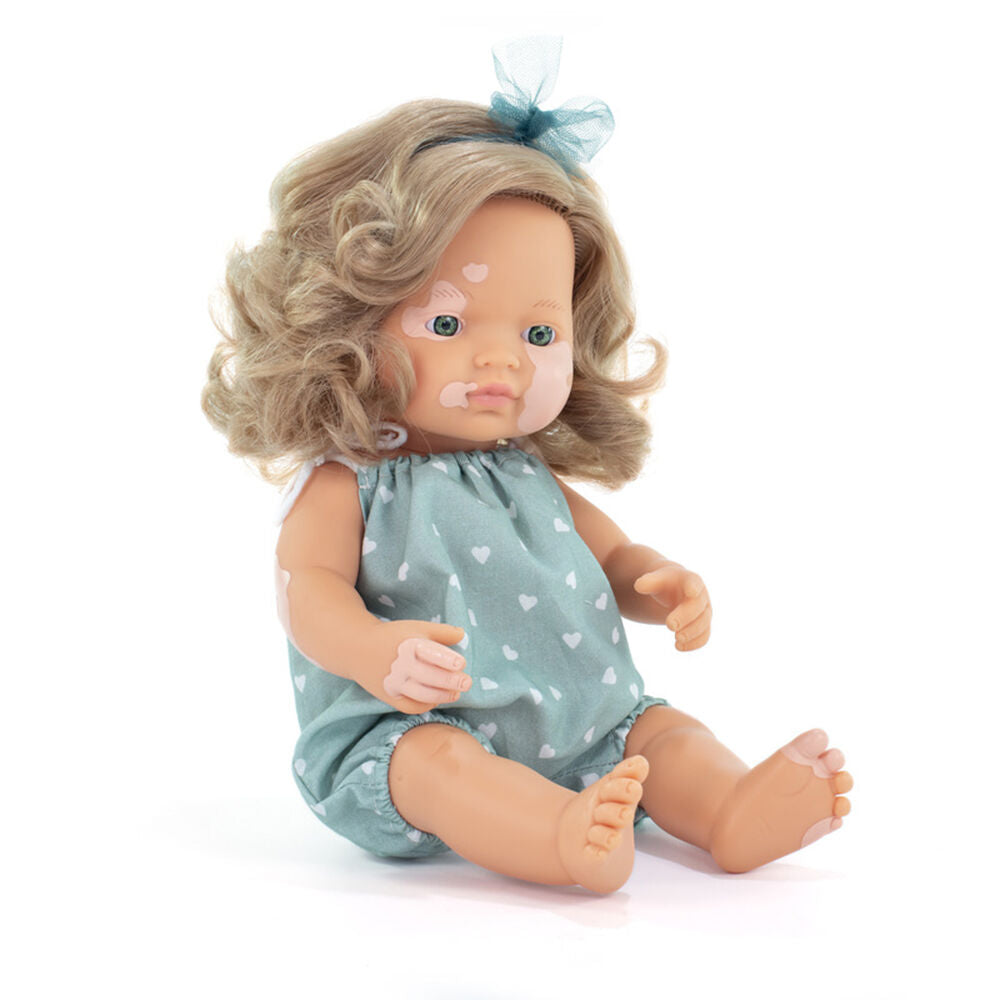 Miniland MF&M 10m+ Imaginative Play Toy Baby Doll Girl w/ Vitiligo 38cm