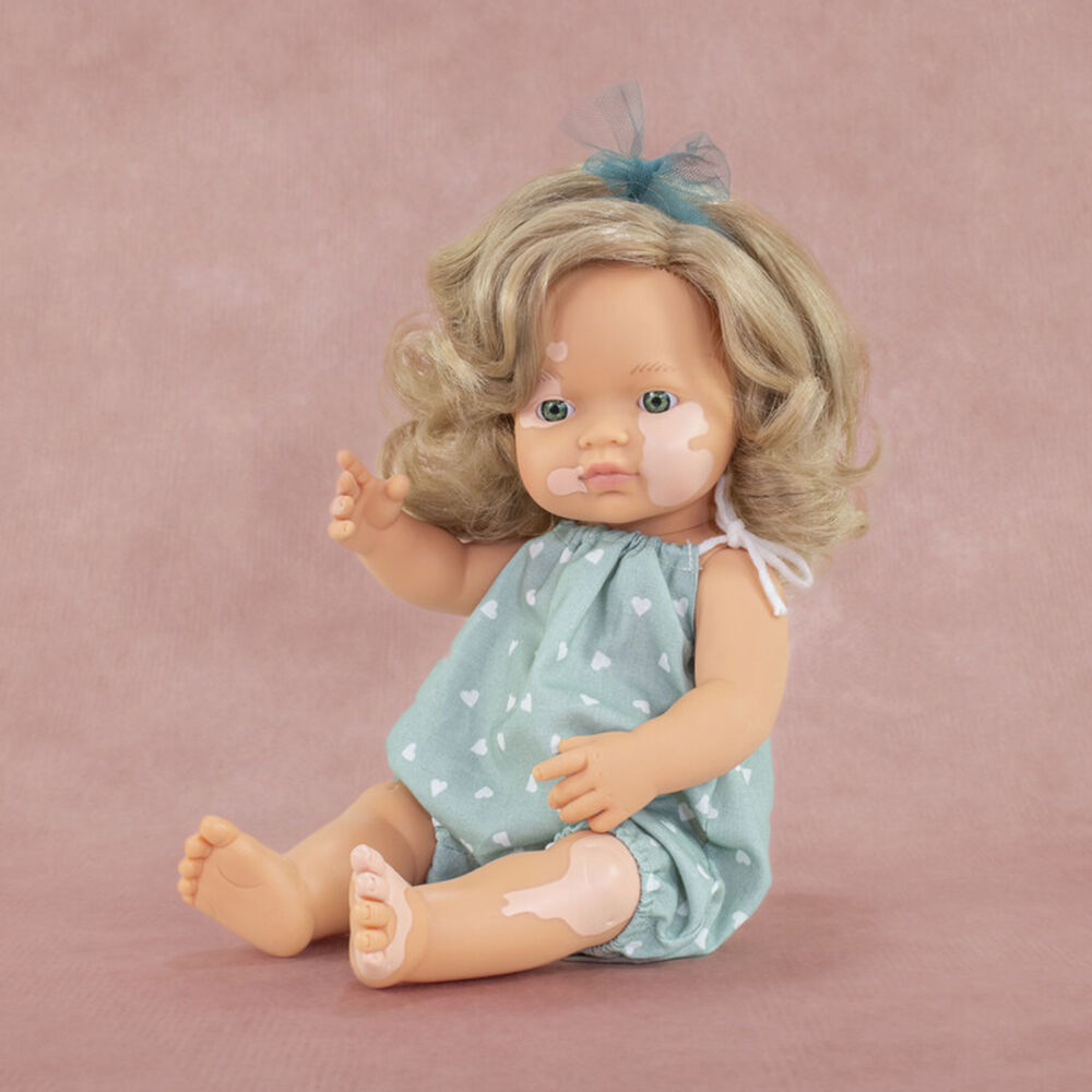 Miniland MF&M 10m+ Imaginative Play Toy Baby Doll Girl w/ Vitiligo 38cm — image 2