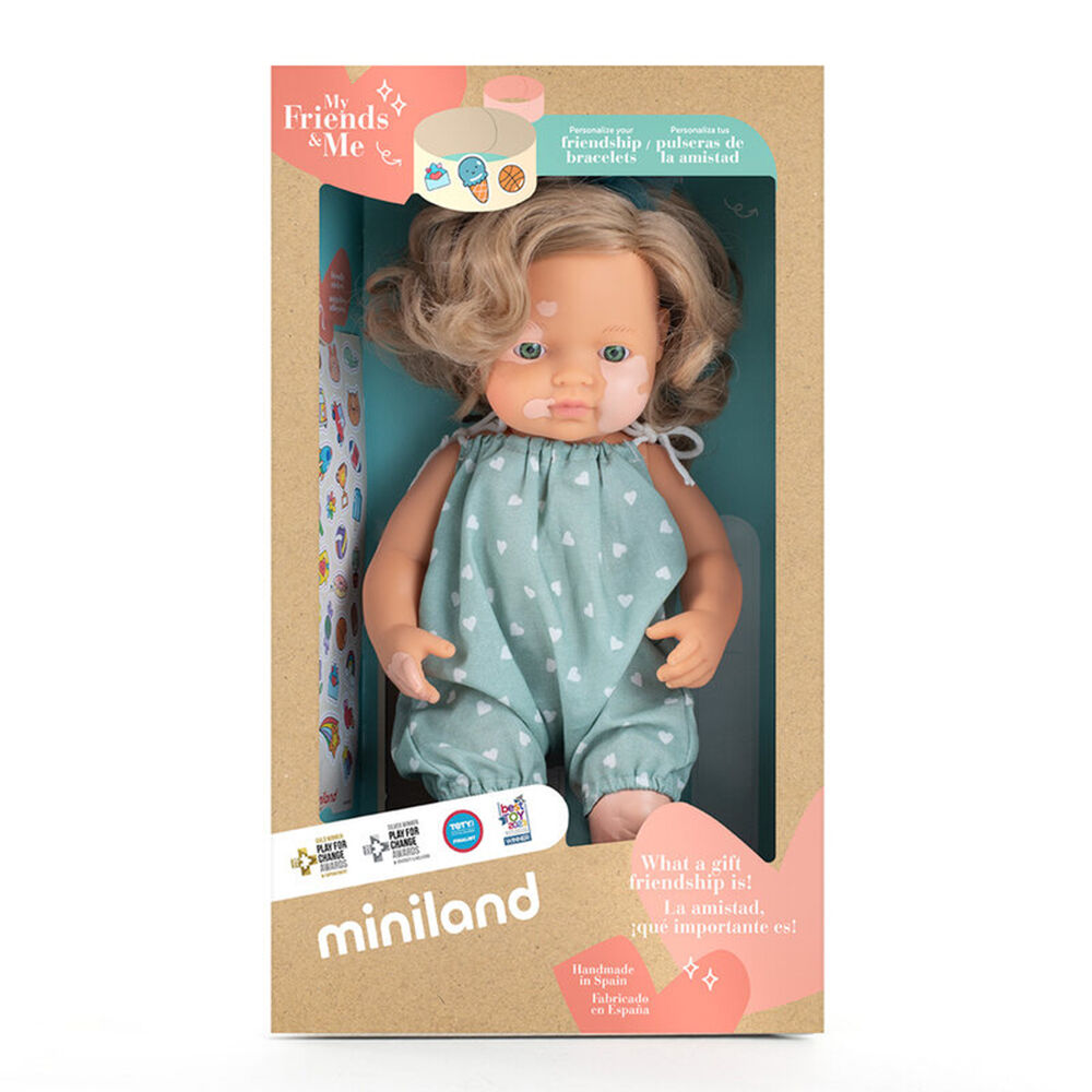 Miniland MF&M 10m+ Imaginative Play Toy Baby Doll Girl w/ Vitiligo 38cm — image 4