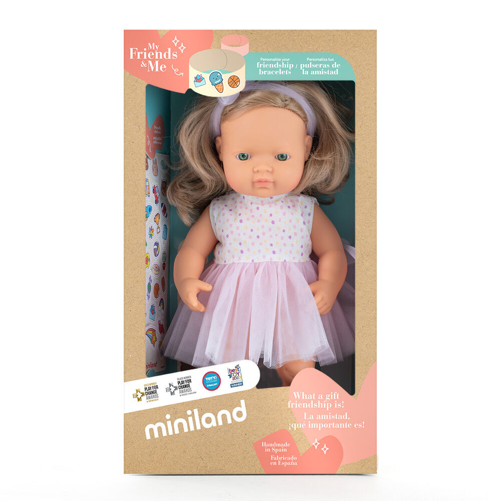 Miniland MF&M Baby Doll Blonde Girl 38cm Kids/Children Cuddle Play Toy 10m+ — image 2