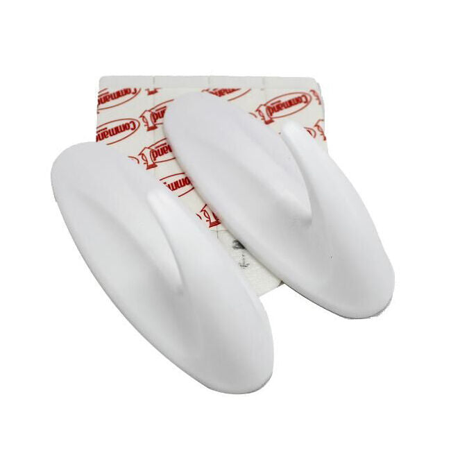 3M Command No Nail Medium Designer Hanging Wall Hook Holds 1.3kg White (2 Pieces) — image 4