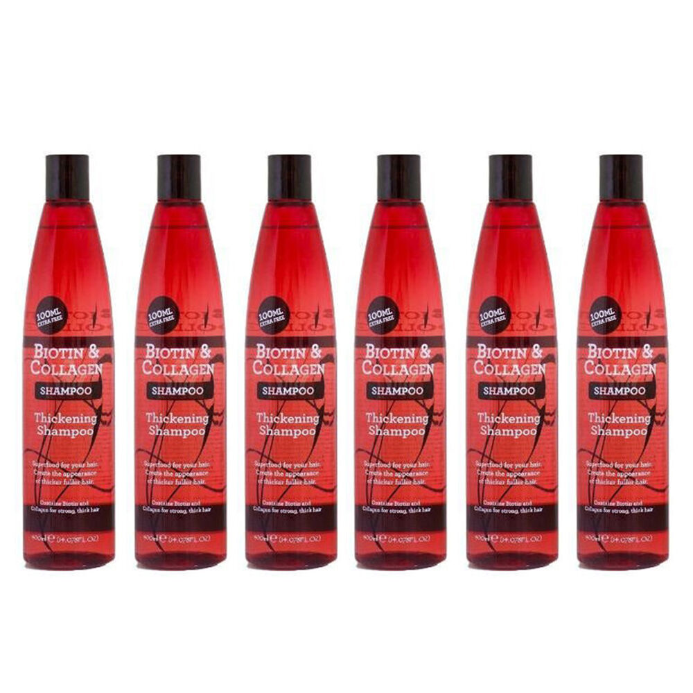 Biotin & Collagen Strenghtening Thickening Shampoo 400ml Care Fine/Thin Hair (6 Pack)