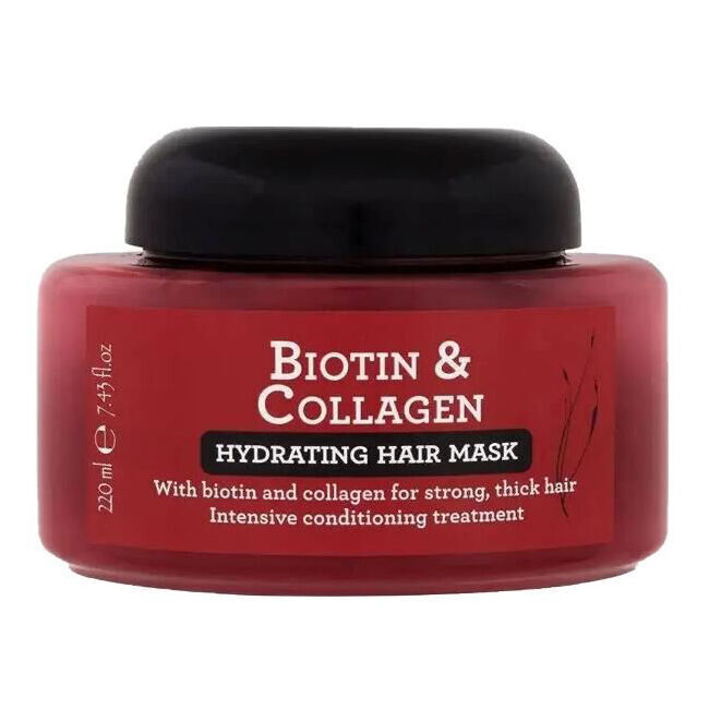 Biotin & Collagen Moisturising Hydrating Mask Tub 220ml Care All Hair Types (6 Pack) — image 2