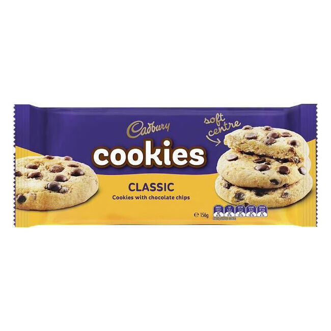 Cadbury Classic Chocolate Chip Cookie Biscuits 156g Sweet Confectionery (12 Pack) — image 2