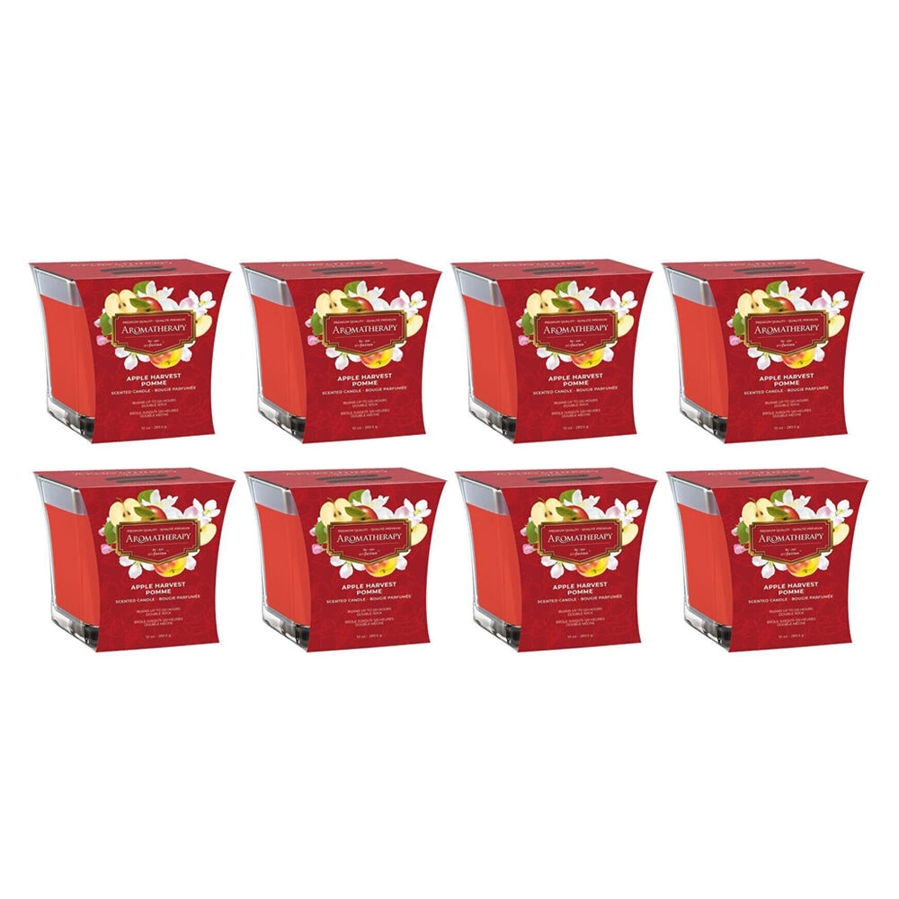 Air Fusion Glass Scented Candle Apple Harvest Red Home Room Fragrance (8 Pack)